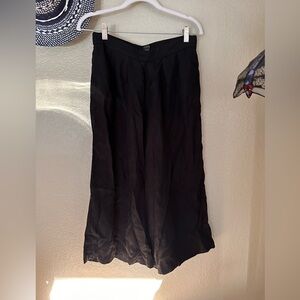 LOFT Lyocell Classic Black Wide Leg Capris